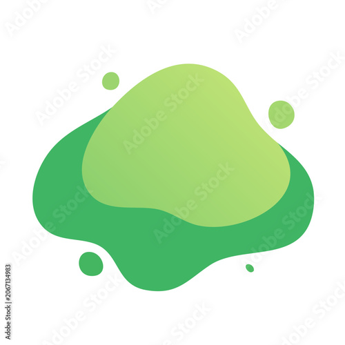 Green Abstract Blob Icon on Transparent Background