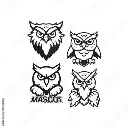 Owl vector logo template