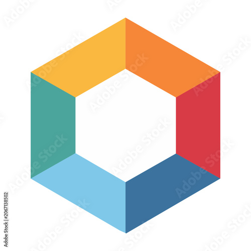 Colorful Hexagon Icon with Gradient