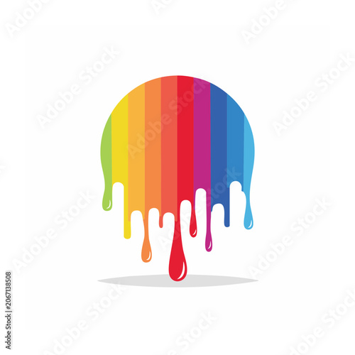 Colorful Paint Drip Rainbow Illustration
