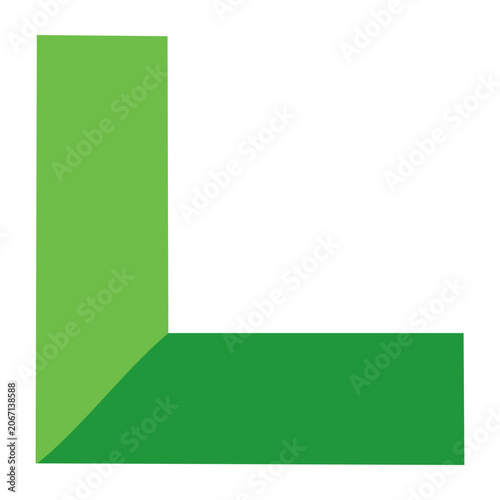 Green L-shaped geometric icon