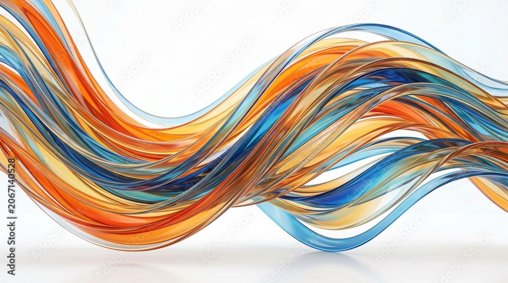 Fototapeta premium Warm and cool waves entwine in motion.