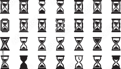 Quadro su tela Collection of Various Hourglass Icons for Time and History Themes