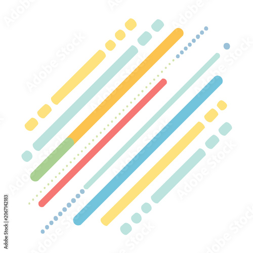 Colorful diagonal lines and dots abstract illustration
