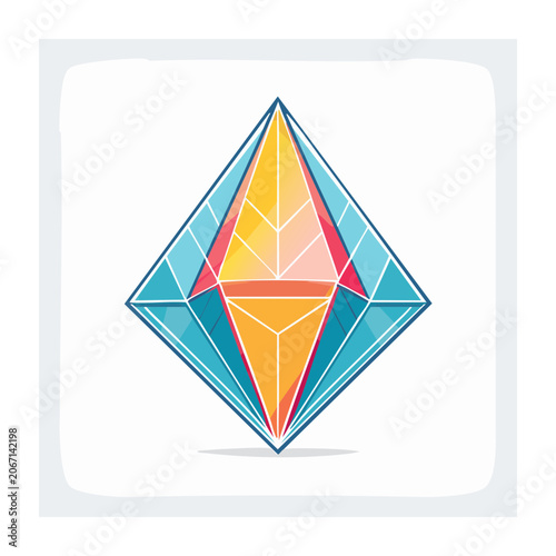 Colorful Geometric Diamond Illustration