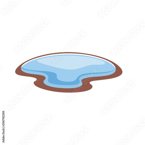 Flat design illustration of a muddy puddle