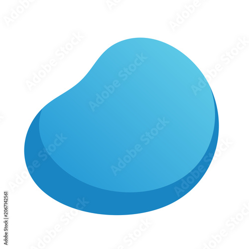 Blue Abstract Blob Icon on Transparent Background