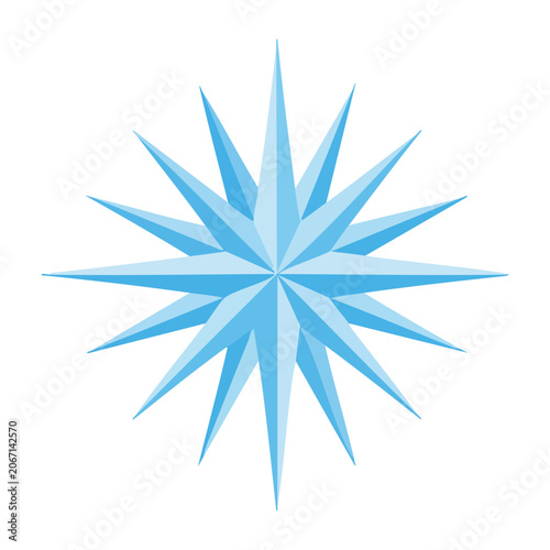 Blue Snowflake Vector Icon
