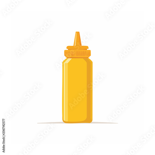 Yellow mustard squeeze bottle illustration