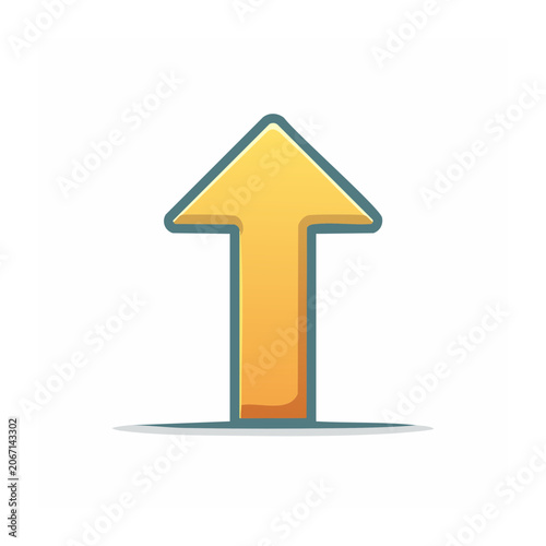 Flat design upward arrow icon