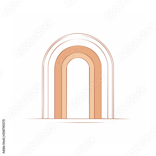 Minimalist illustration of an arched doorway