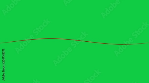 Thin Red Arc Line Sweeping Looping Animation on Green Screen Background