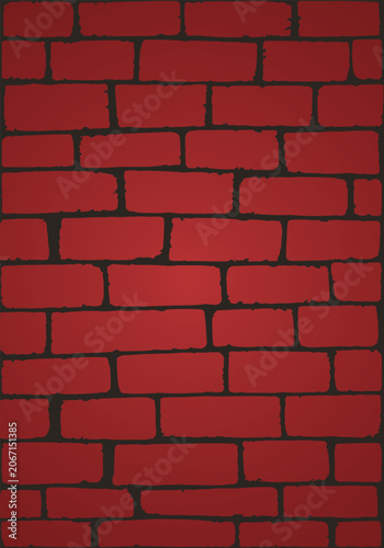 Red Brick Wall Seamless Pattern Vertical Texture Abstract Architecture Background Vector Illustration