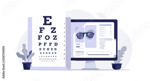 Computer with Eye Glasses.