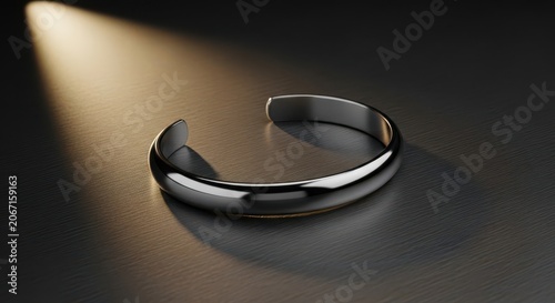 Sleek Metal Cuff Bracelet with Soft Lighting