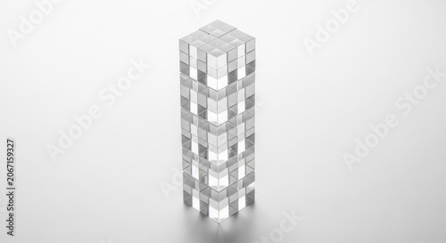 Tall Geometric Crystal Structure Tower Abstract Design