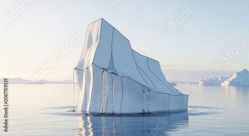 Majestic iceberg floating in serene arctic waters