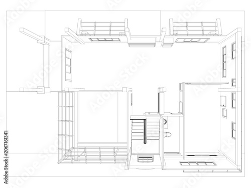 3D illustration of residential project