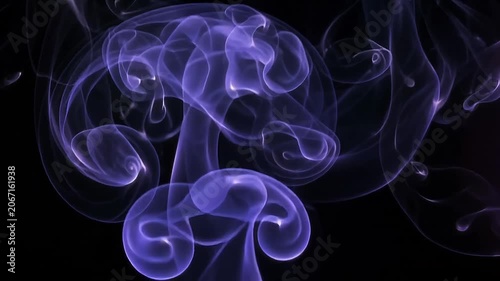 Slow Billowing Purple Smoke Rising on Black Background Ethereal Wispy Cinematic Seamless Loop Ultra HD