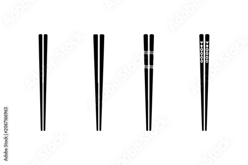 Chopstick Silhouette Collection Minimal Black Dining Utensils