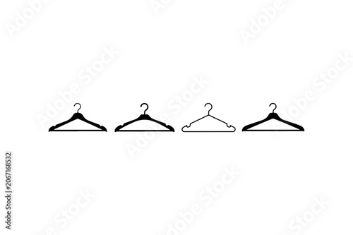 Clothes Hanger Silhouette Set Minimal Black Wardrobe Icons