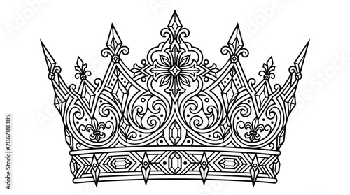 Quadro su tela Intricate Crown Drawing Unveiled on 2026-6-21