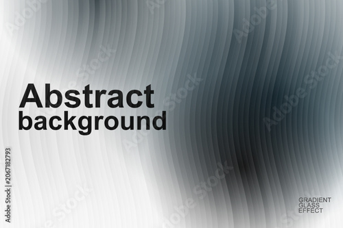 Abstract background with gradient glass effect, monochrome wavy texture with frosted glass blur, elegant silver and charcoal grey fluid vector backdrop