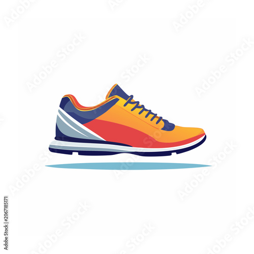 Colorful running shoe flat design illustration