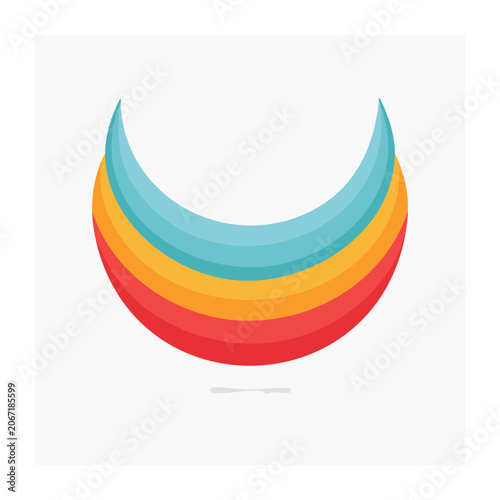 Colorful Gradient Arc Vector Design
