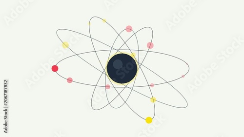 Atom Orbiting Electrons Animation for Science Education and Technology