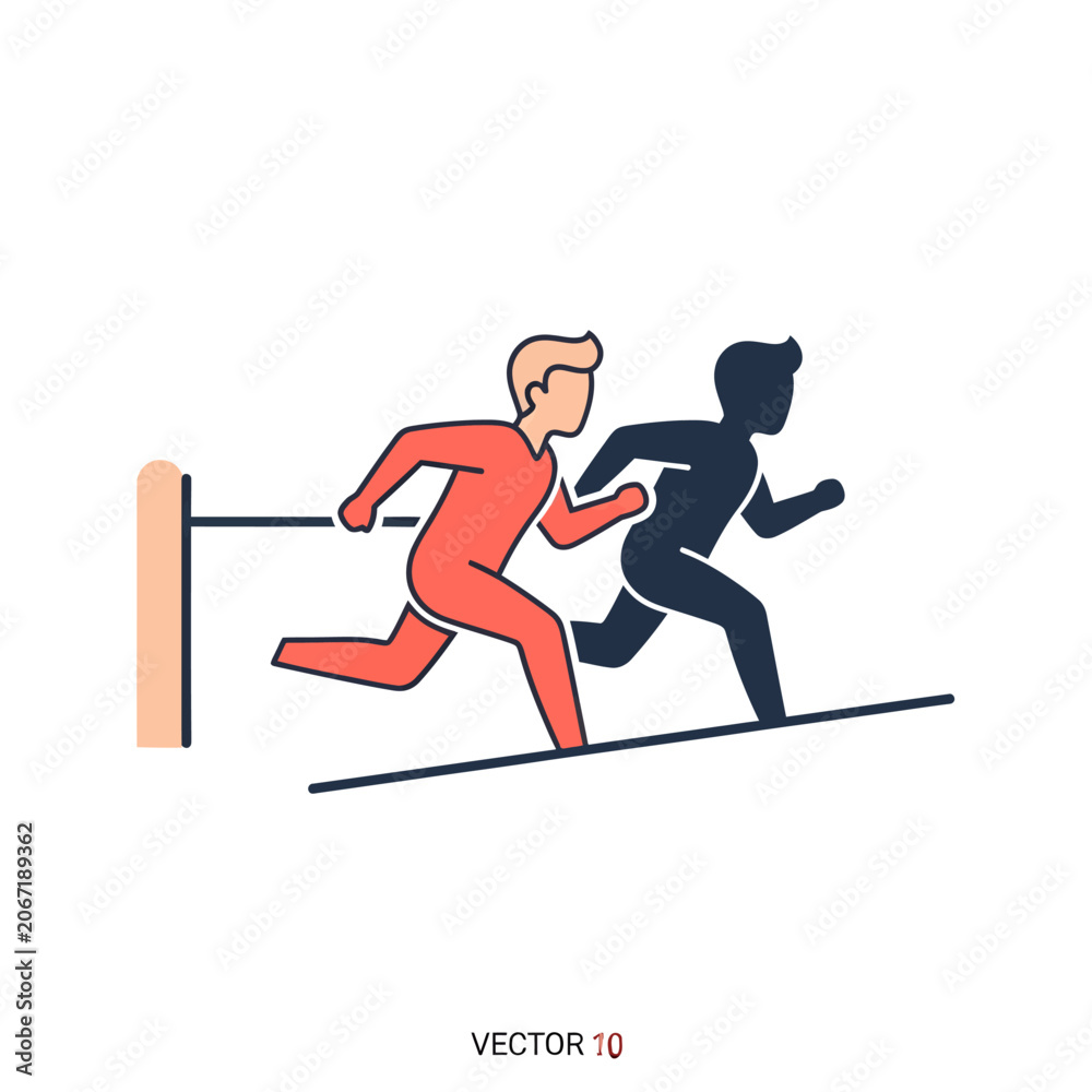 Fototapeta premium Two Athletes Competing in Sprint.