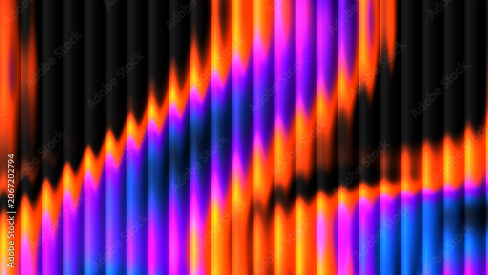 Αυτοκόλλητο Abstract digital art with a colorful gradient motion effect on ribbed glass text