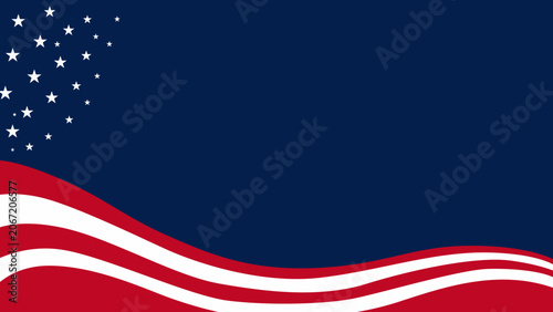 Photos Wavy red stripes flow beneath navy blue sky