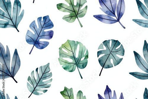 A pattern of leaves on a white background