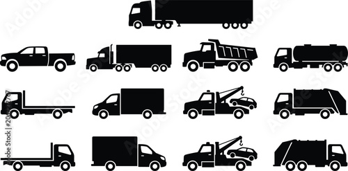 Photos Commercial Vehicle Silhouette Collection Featuring Trucks Vans Tow Trucks and Ut
