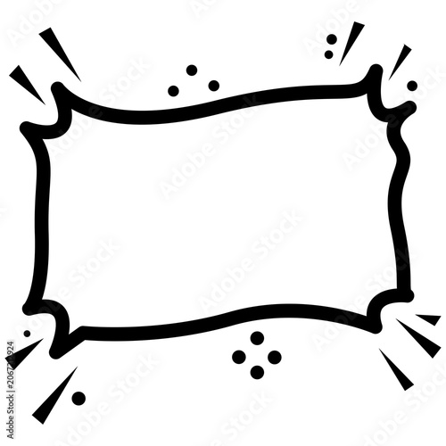 Hand Drawn Comic Text Frame Border with Decorative Pop Art Elements for Message Banner, frame for text and Social Media Design Transparent PNG.