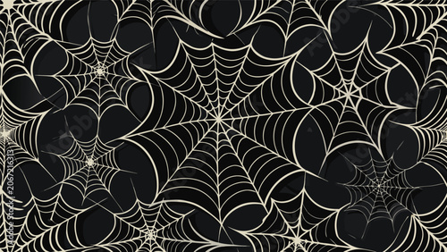 Spooky spider web seamless pattern background for halloween with halloween background decoration seasonal wildlife backdrop creature woodland illustration intricate structure repeating