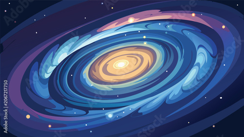 Konstfotografi Spiral galaxy swirling in deep space with science fiction astronomy universe ast