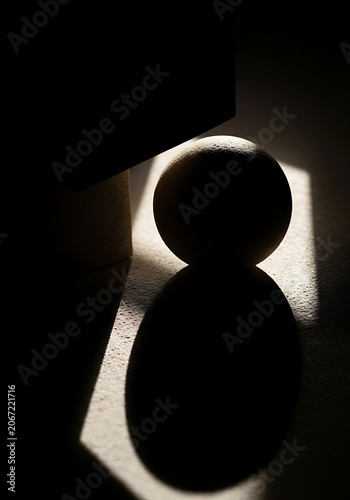 Silhouette of a Round Object with Light and Shadow Effect.