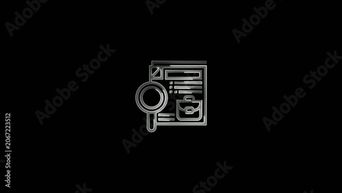 Bild auf Leinwand Monochrome of a magnifying glass examining a detailed rectangular device with ci