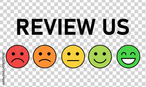 Photos Customer feedback sentiment analysis with review us text and emoji rating scale