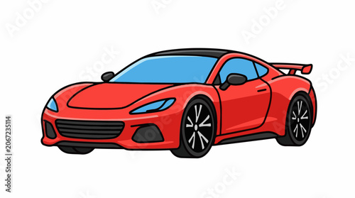 A cartoon-style illustration of a sleek, red sports car (1)