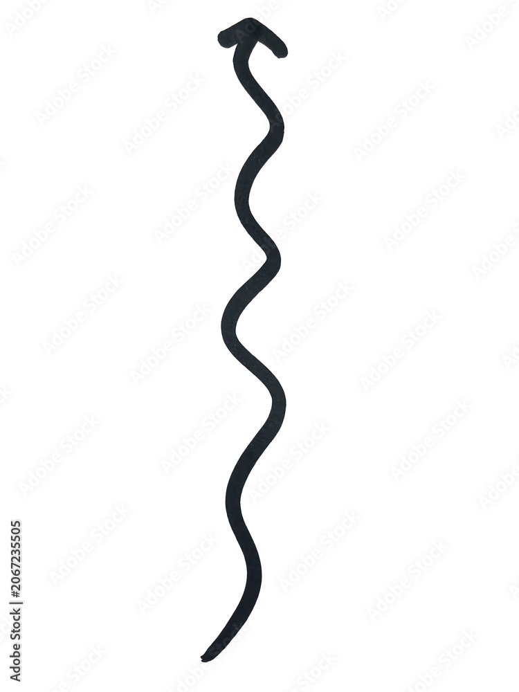 Fototapeta premium Black arrow pointing up in a wavy line