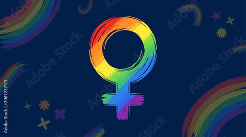 Set of twenty-one female gender symbols hand drawn with artistic brush strokes, minimalist ink venus signs for womanhood and equality empowerment, black vector icons on white background.