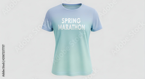 Light blue gradient t-shirt for spring marathon participants