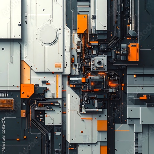 Close-up of complex electronic circuit board.