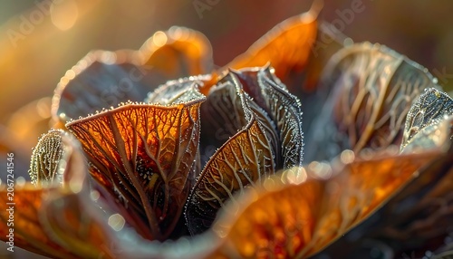 Close-up of wilted brown leaves.