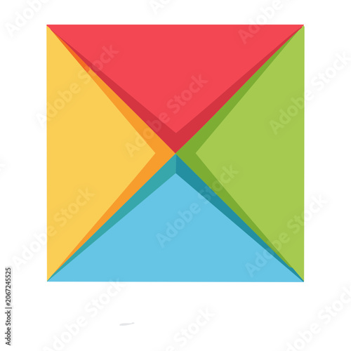 Colorful Geometric Mountain Illustration