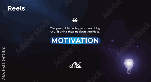Inspirational motivation quote template with lightbulb symbol.