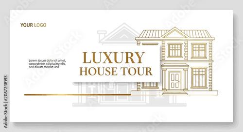 Luxury House Tour Real Estate Banner Template.